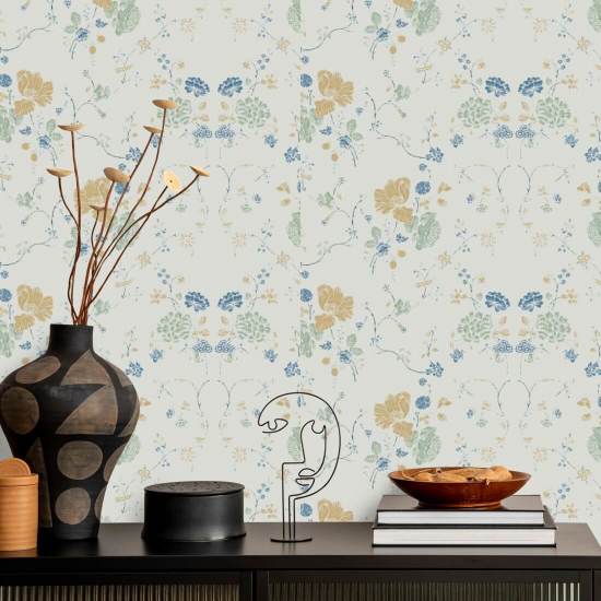 Renda floral Papel de parede de algodão natural