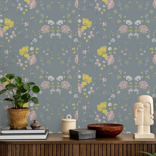 Spitze mit Blumenmuster Stein-Tapete