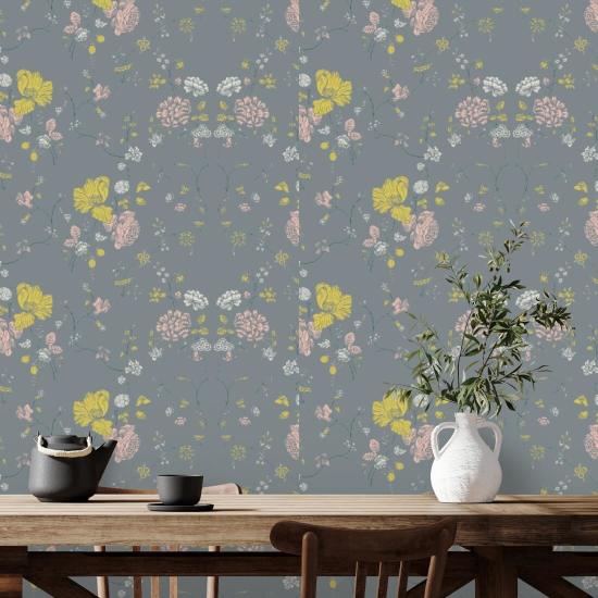Encaje floral Papel pintado de piedra