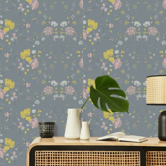 Encaje floral Papel pintado de piedra