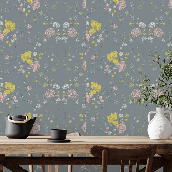 Encaje floral Papel pintado de piedra