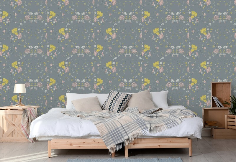 Floral Lace Stone Wallpaper