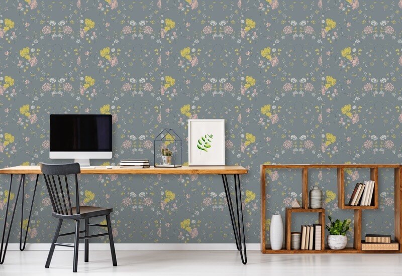 Floral Lace Stone Wallpaper