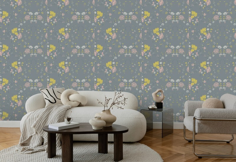 Floral Lace Stone Wallpaper