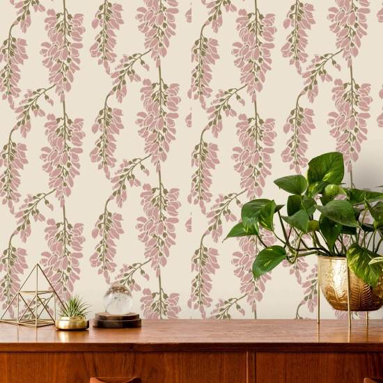 Wisteria Blomster Creme Baggrund