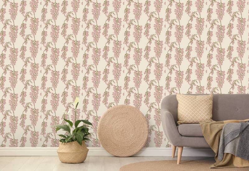 Blomsterblåregn Krem Bakgrunn