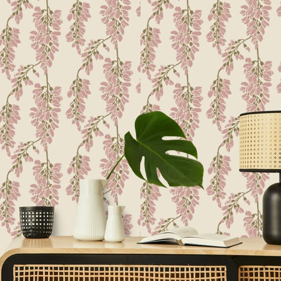 Wisteria Blomster Creme Baggrund