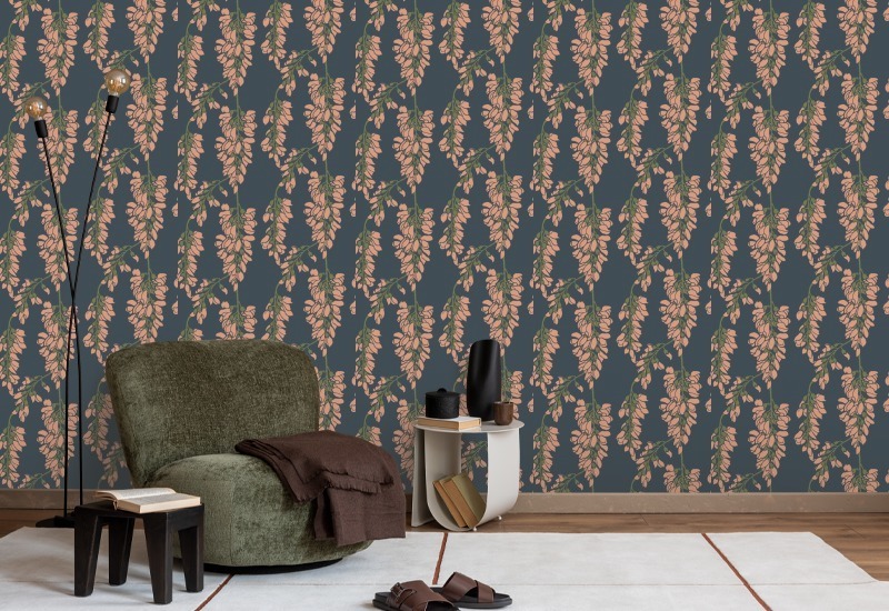 Blomsterblåregn Rød Bakgrunn