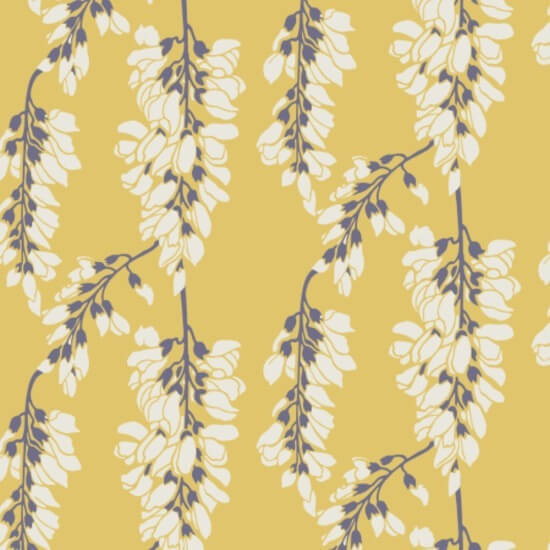 Glicínia floral Papel de parede amarelo
