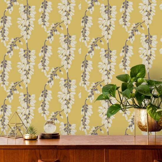 Wisteria kukka Keltainen taustakuva