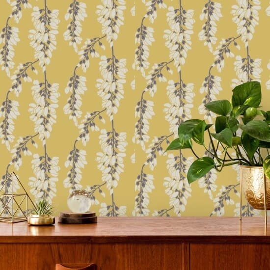 Wisteria kukka Keltainen taustakuva