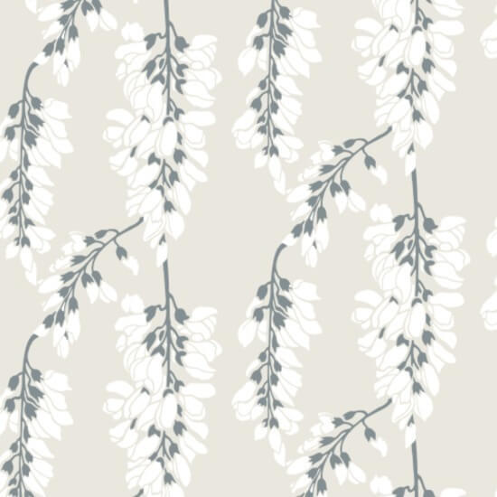 Wisteria Blomster Linnedstapet