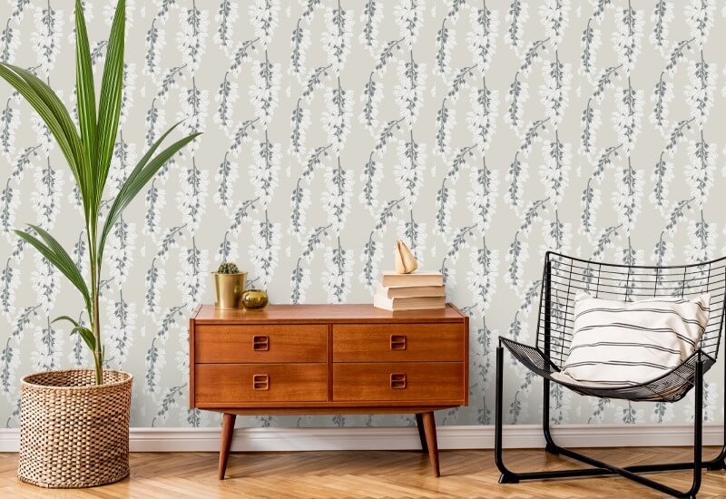 Glicínia floral Papel de parede de