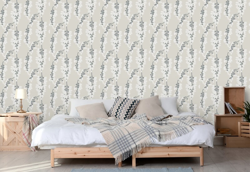 Wisteria Floral Linen Wallpaper