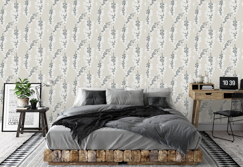 Wisteria Floral Linen Wallpaper