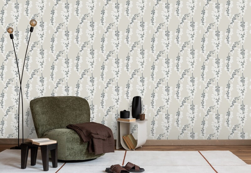 Wisteria Floral Linen Wallpaper