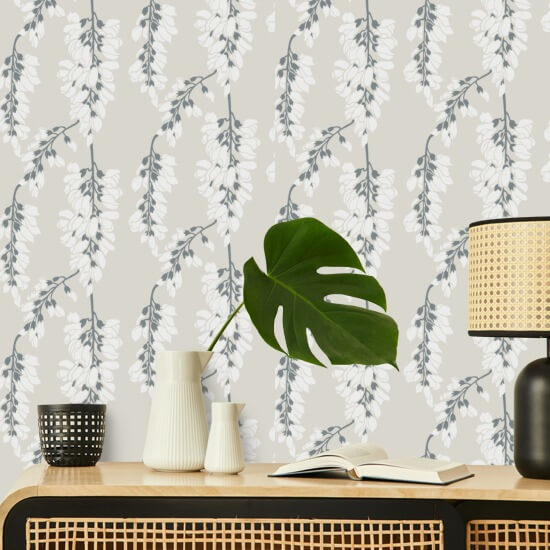 Blommigt blåregn Linne Bakgrund