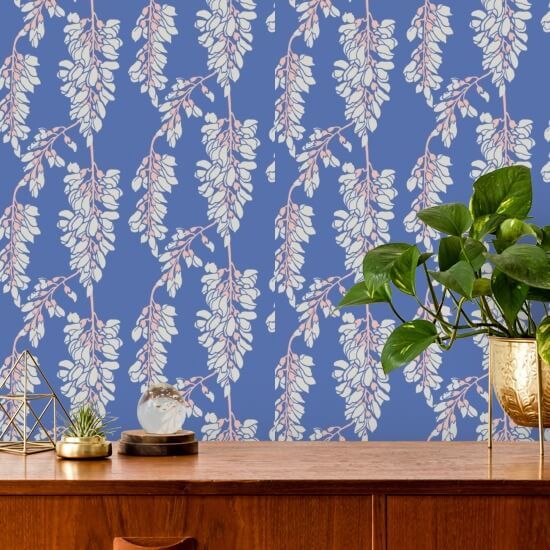 Wisteria Blomster Kongelig tapet