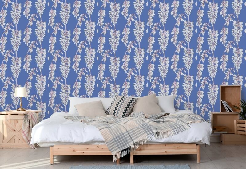 Blumige Glyzinien Königliche Tapete