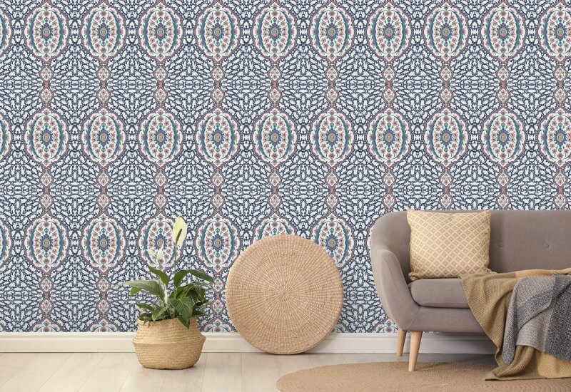 Osmansk juvel Blues & Coral Bakgrunn