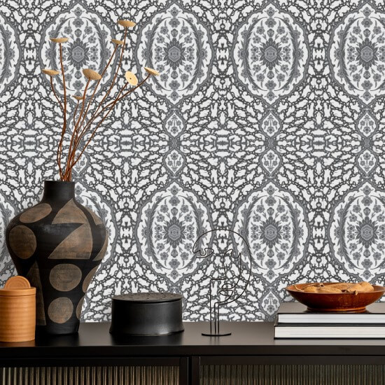 Ottoman Jewel Greys Wallpaper