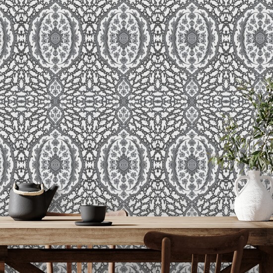 Ottoman Jewel Greys Wallpaper