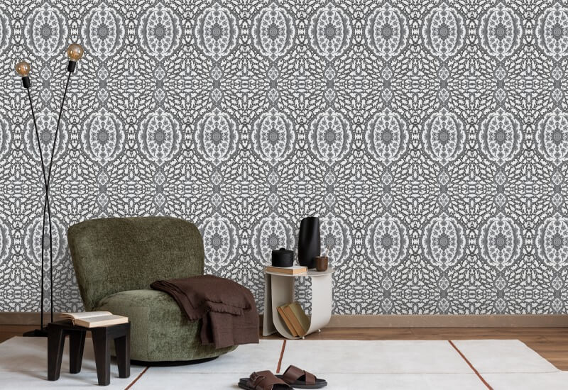 Ottoman Jewel Greys Wallpaper