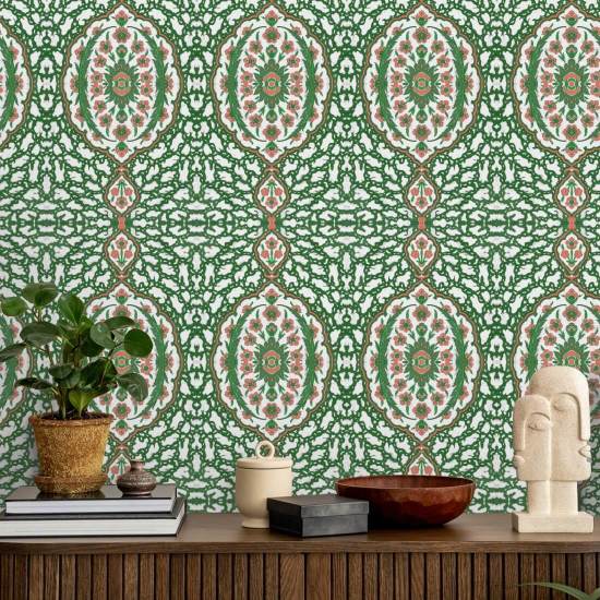 Bijou ottoman Papier peint Kelly Green