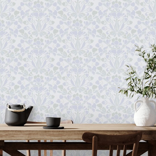 Snapdragon Pale Lavender Floral Wallpaper