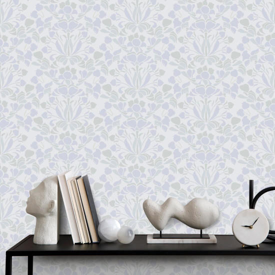 Snapdragon Pale Lavender Floral Wallpaper