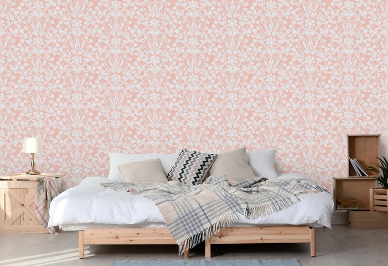 Snapdragon Papel pintado floral de coral blanqueado