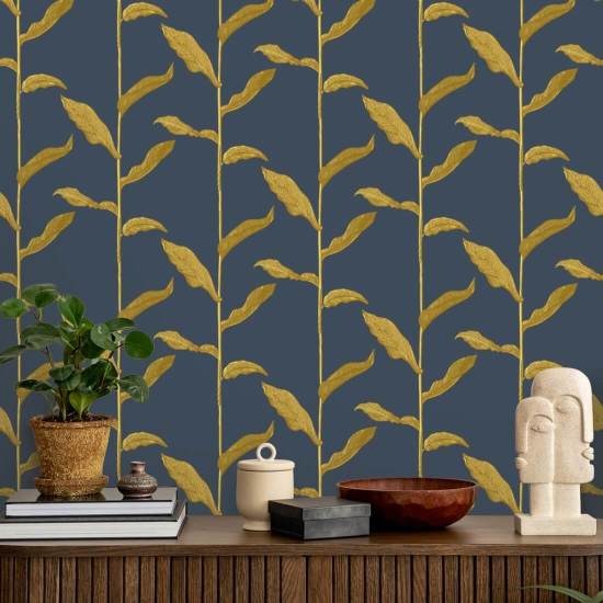 Tiges Papier peint floral Golden Night