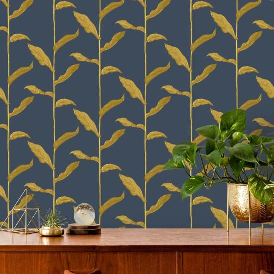 Stengels Golden Night bloemenbehang