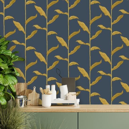 stilke Golden Night Floral Baggrund