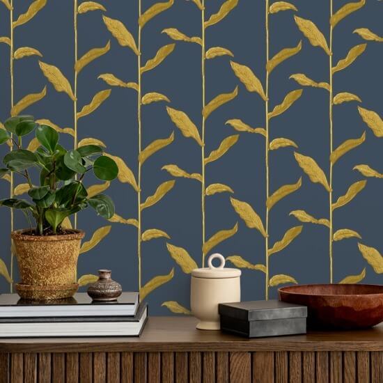 Tiges Papier peint floral Golden Night