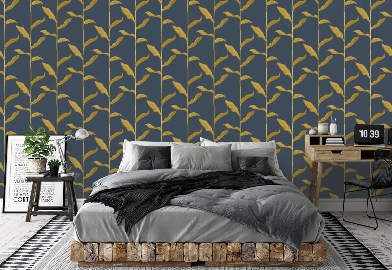 Steli Carta da parati floreale Golden Night