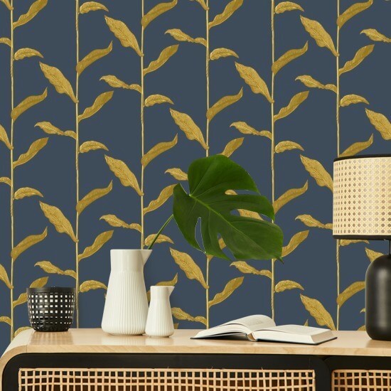 Stengler Golden Night Floral Bakgrunn