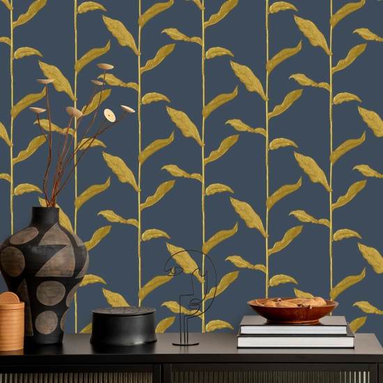 Stjälkar Golden Night blommig tapet