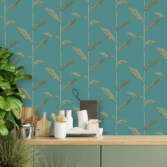 Stalks Jewel Floral Wallpaper