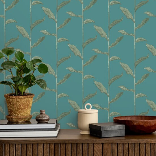 Stalks Jewel Floral Wallpaper