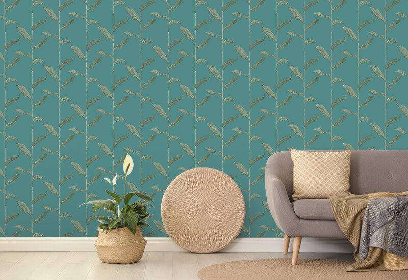 Stalks Jewel Floral Wallpaper
