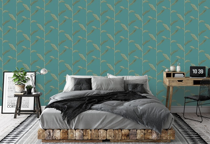 Stalks Jewel Floral Wallpaper