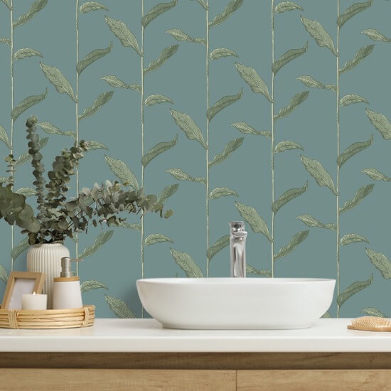 Stängel Tapete mit Wacholder-Blumenmuster