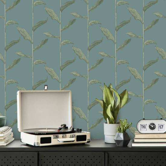 Stalks Juniper Floral Wallpaper