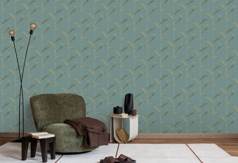 Stängel Tapete mit Wacholder-Blumenmuster