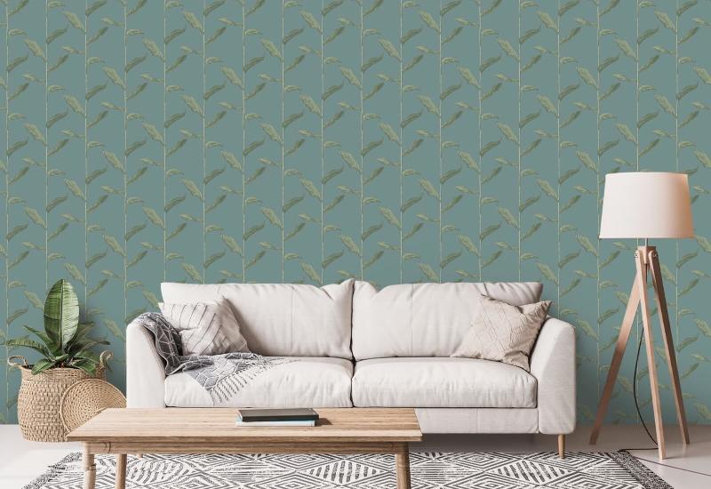 Stalks Juniper Floral Wallpaper