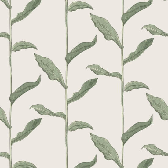 Tallos Papel pintado floral de lino