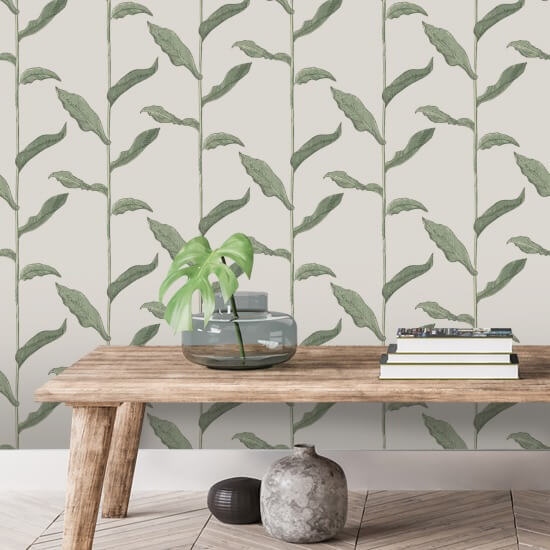 Stalks Linen Floral Wallpaper