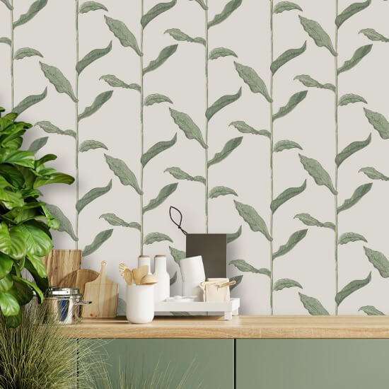 Stalks Linen Floral Wallpaper