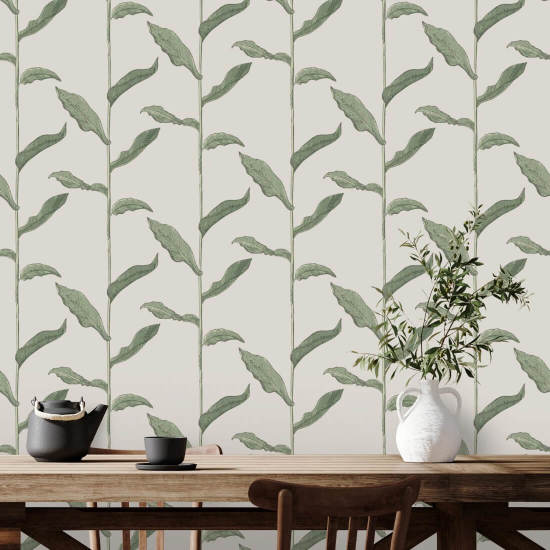 Tiges Papier peint floral en lin